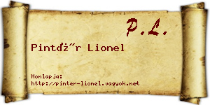 Pintér Lionel névjegykártya